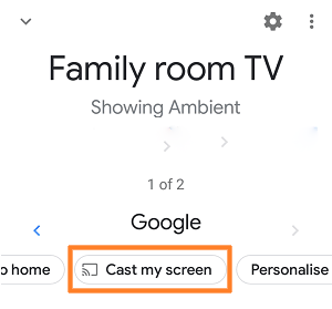 Cast your Android screen from the Google Home app